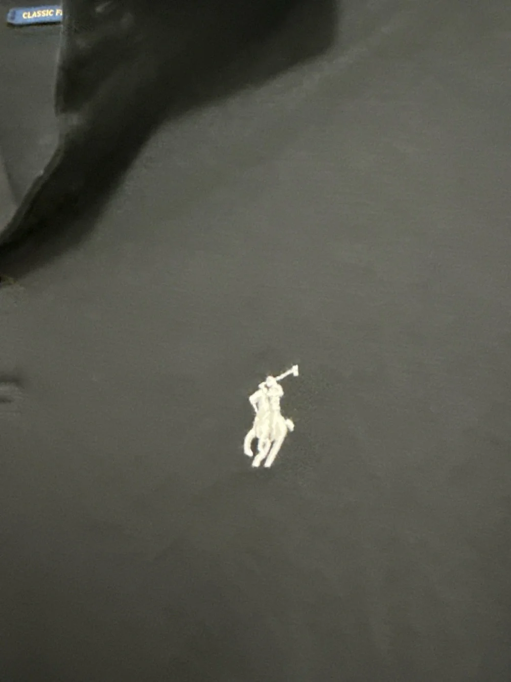 Size Small Ralph Lauren Men’s Black Polo with White Pony Logo